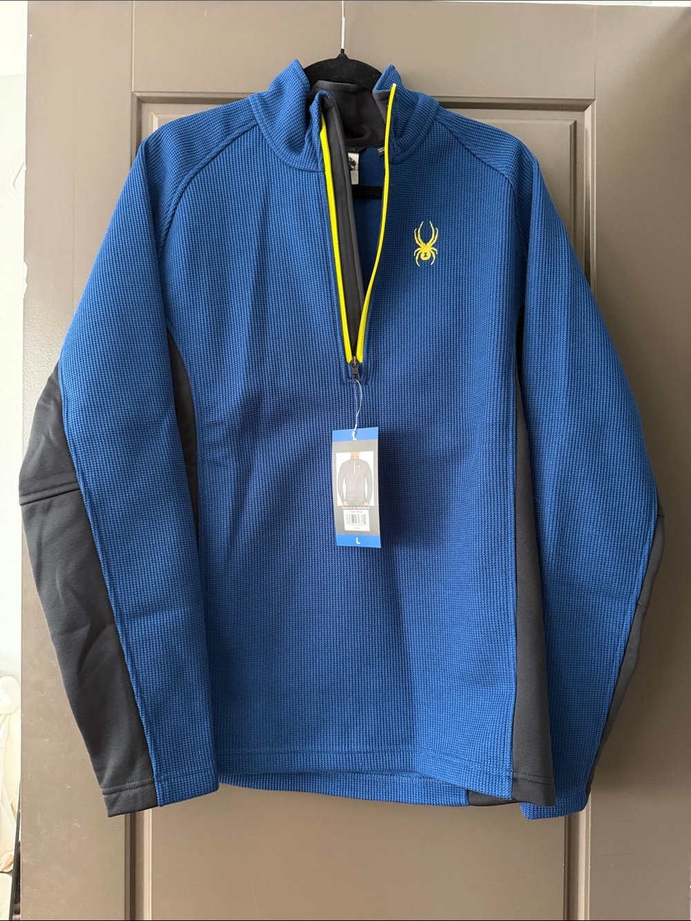 Spyder Royal Blue Quarter-Zip Pullover with Yellow Trim